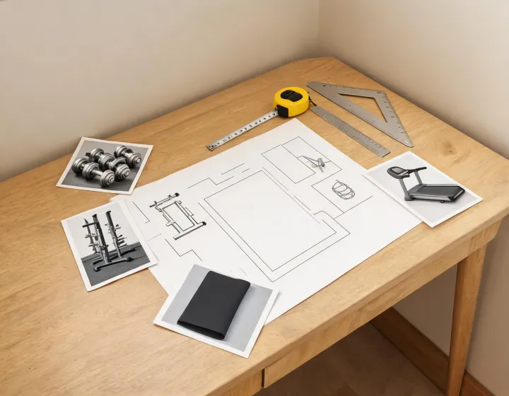 Room plan reviewed alongside equipment dimensions